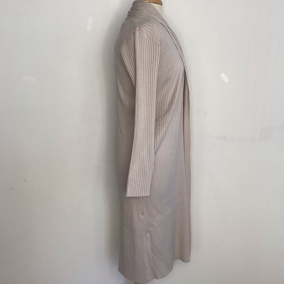 Mangaschoni 2 piece ribbed knit bodycom sheath dress/long openfront duster M NWT - Picture 4 of 12